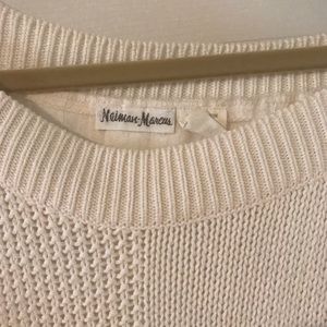 White Neiman Marcus Linen Sweater